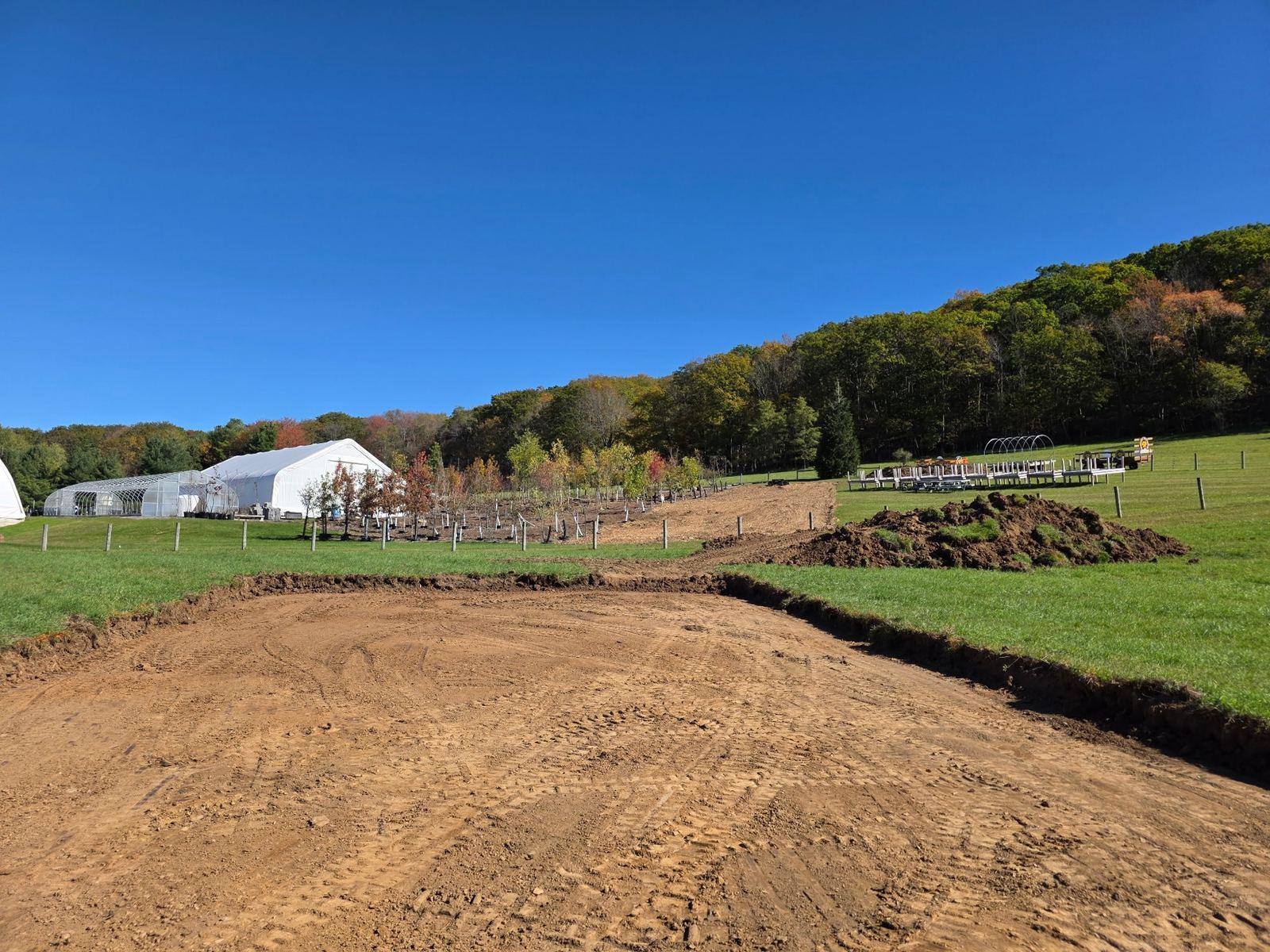 The same view after the pad was stripped and graded.