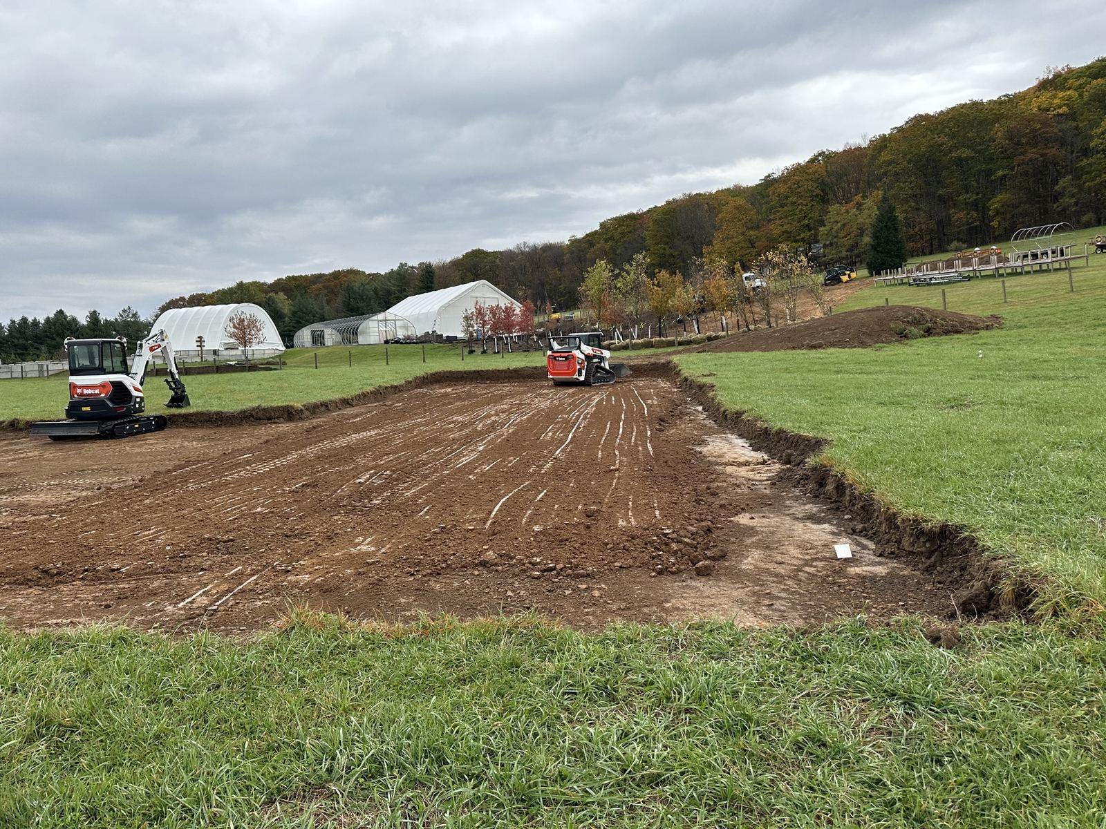 The T66 and E35 working a graded pad at Green Meadow.