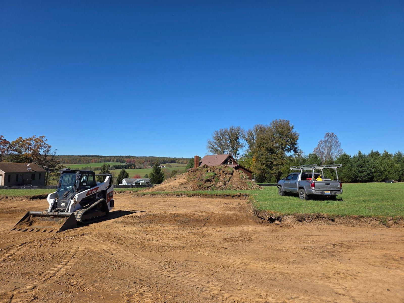 The T66 on a freshly graded pad at Green Meadow.