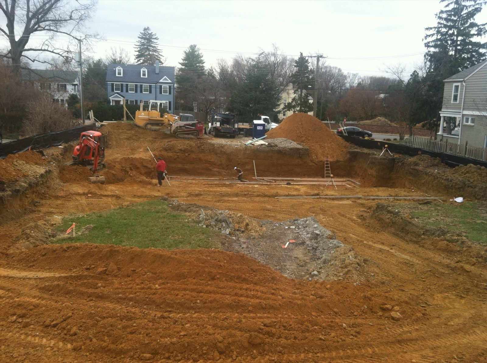 The lot after the house was taken down and the ground opened up.