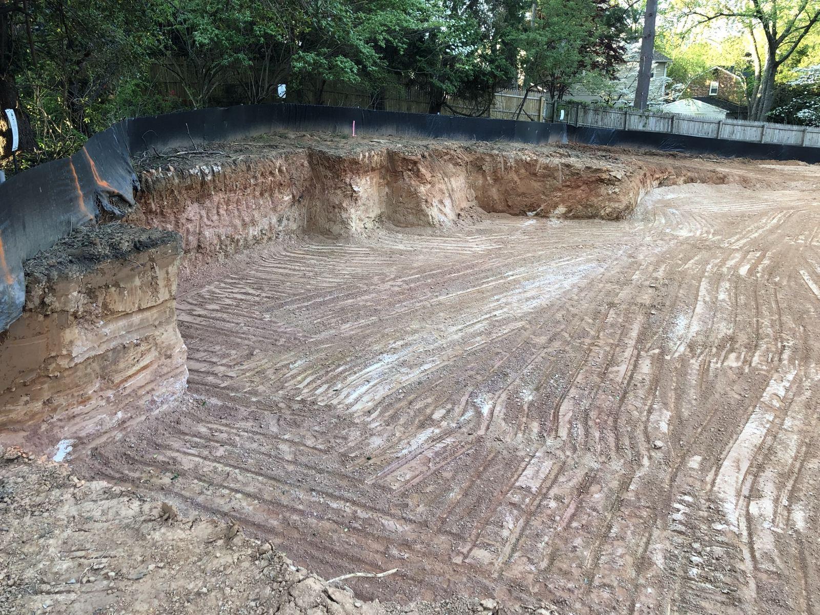 Silt fence around the excavation at Touchstone.