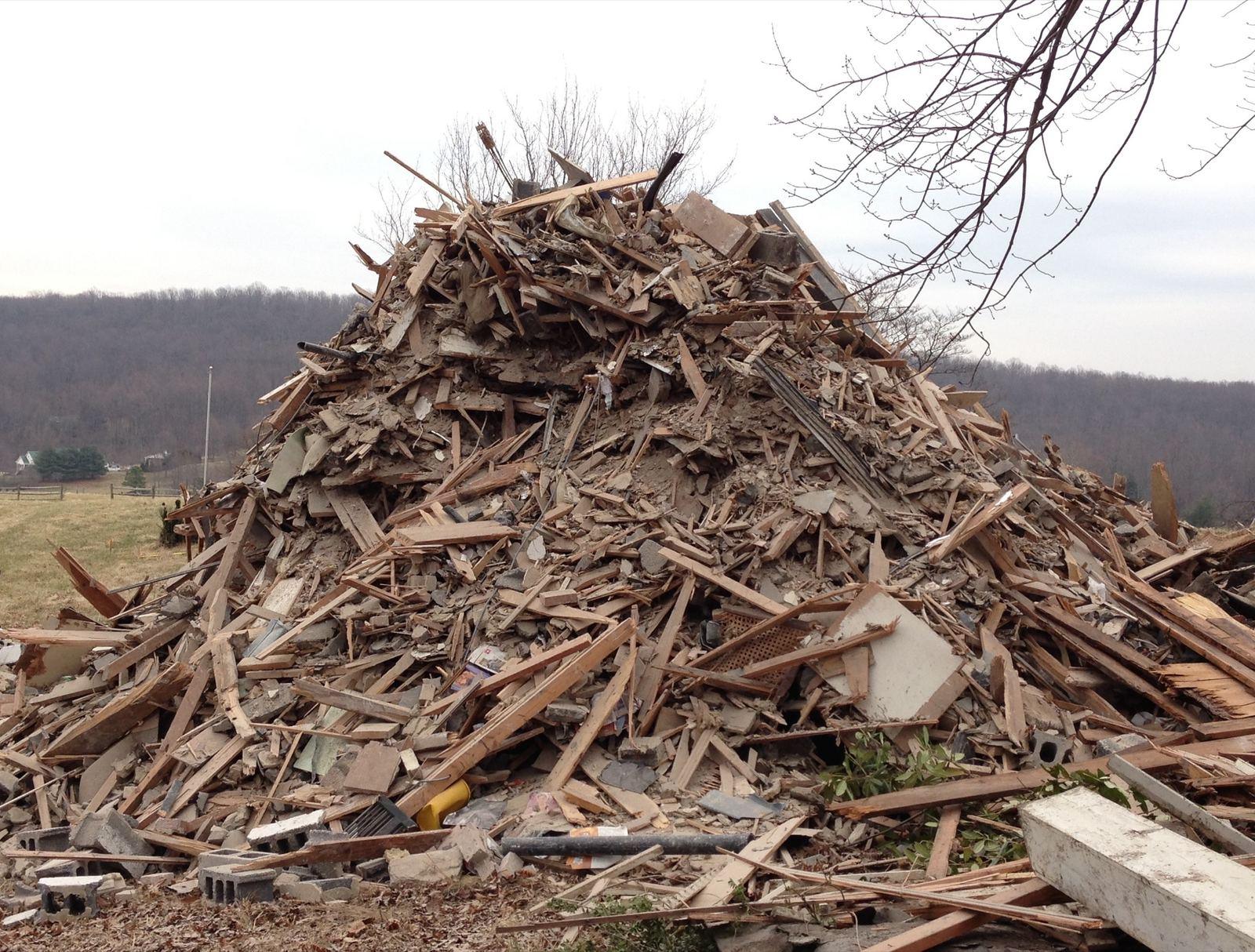 A debris pile staged to be hauled off at Wildcat.