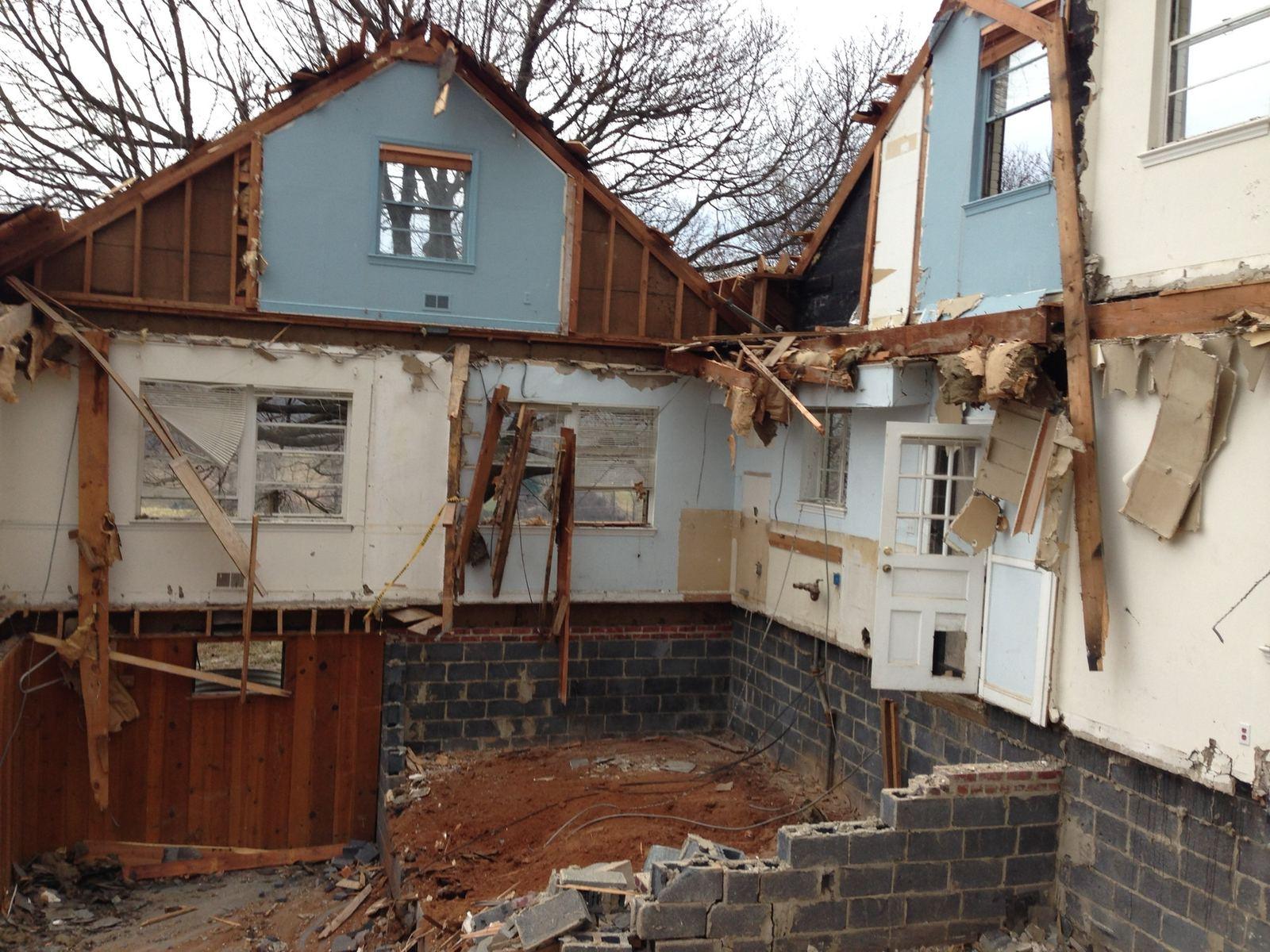 A house opened up during demolition at Wildcat.